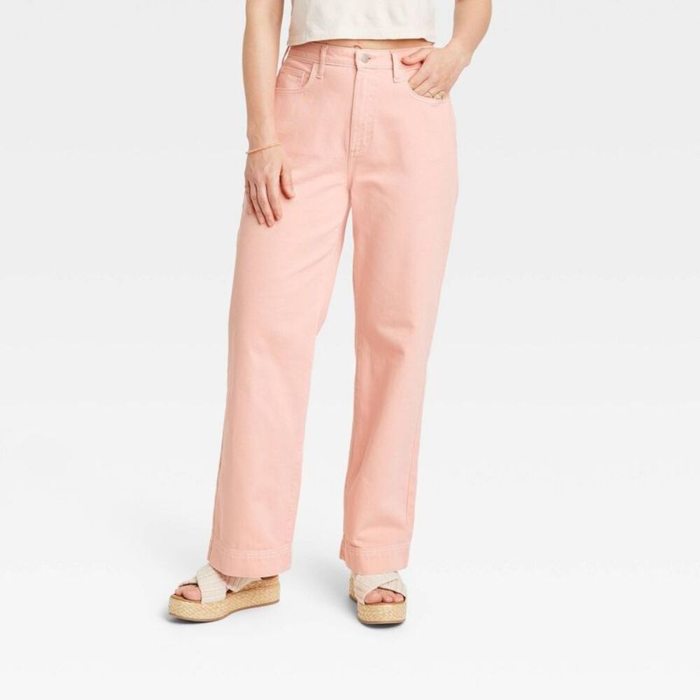 Women's Pink Wide-Leg Jeans - Picture 4 of 4
